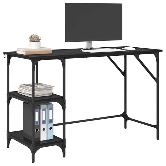 Desk Black Oak 120 x 50 x 75 cm Engineered Wood