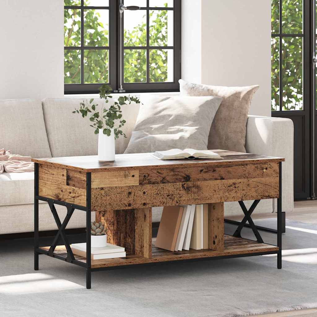 Coffee Table Old Wood 100 x 55 x 48.5 cm Engineered Wood