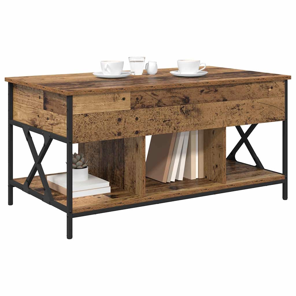 Coffee Table Old Wood 100 x 55 x 48.5 cm Engineered Wood