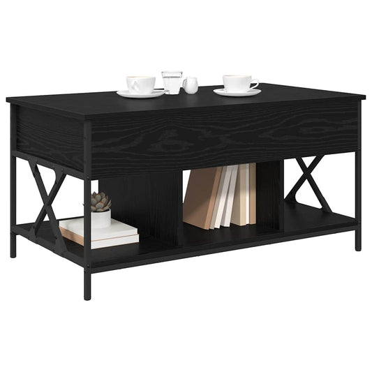 Coffee Table Black Oak 100 x 55 x 48.5 cm Engineered Wood