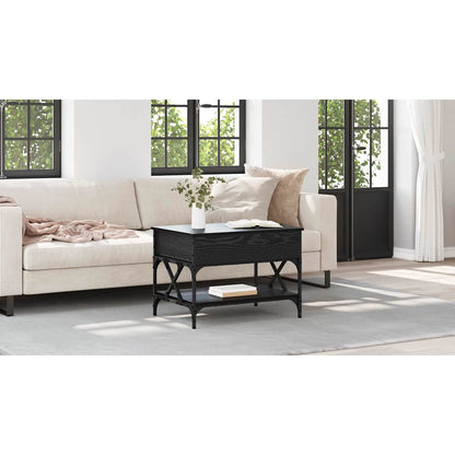 Coffee Table Black Oak 70 x 50 x 50 cm Engineered Wood