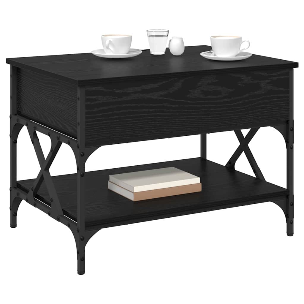 Coffee Table Black Oak 70 x 50 x 50 cm Engineered Wood