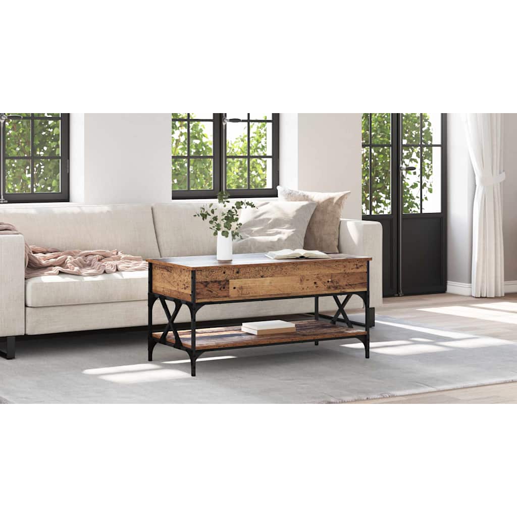 Coffee Table Old Wood 100 x 50 x 50 cm Engineered Wood