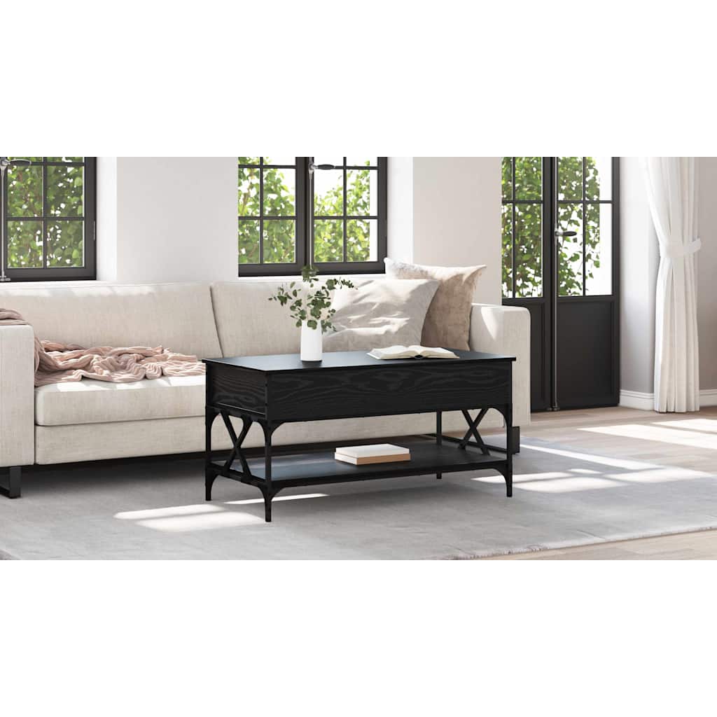 Coffee Table Black Oak 100 x 50 x 50 cm Engineered Wood