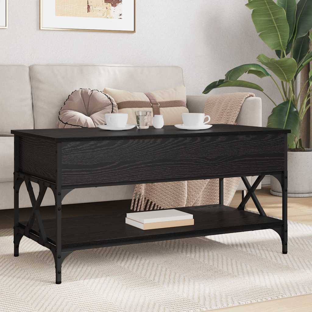 Coffee Table Black Oak 100 x 50 x 50 cm Engineered Wood