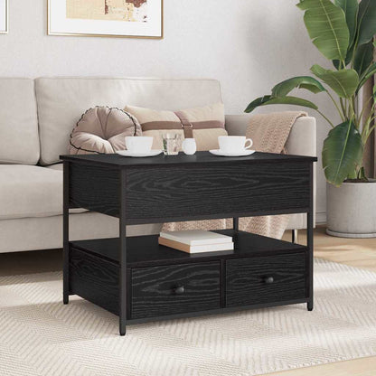 Coffee Table Black Oak 70 x 50 x 54.5 cm Engineered Wood