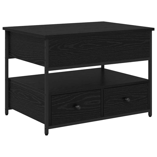 Coffee Table Black Oak 70 x 50 x 54.5 cm Engineered Wood