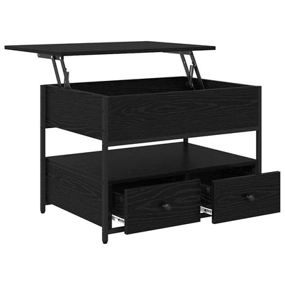 Coffee Table Black Oak 70 x 50 x 54.5 cm Engineered Wood