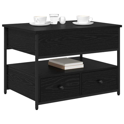 Coffee Table Black Oak 70 x 50 x 54.5 cm Engineered Wood