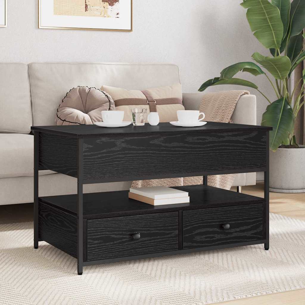 Coffee Table Black Oak 85 x 50 x 50 cm Engineered Wood