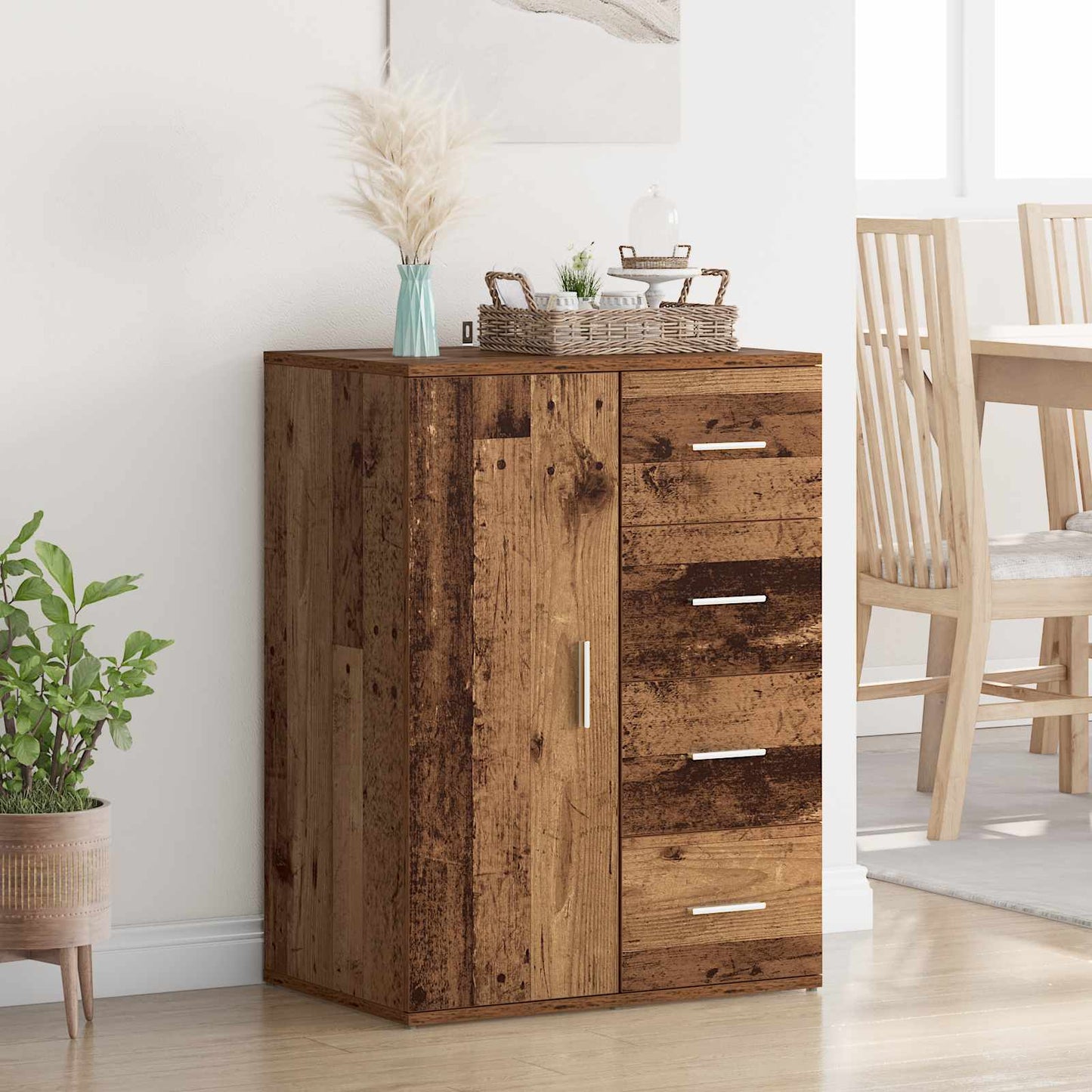 Sideboard with Drawer Old Wood 59 x 39 x 80 cm Engineered Wood