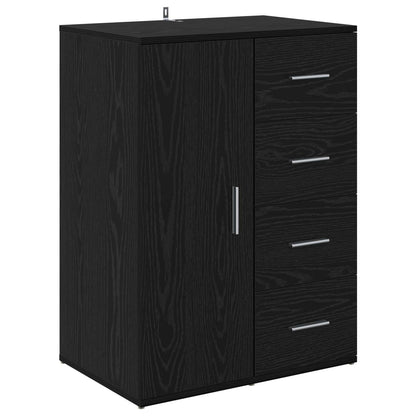 Sideboard with Drawer Black Oak 59 x 39 x 80 cm Engineered Wood