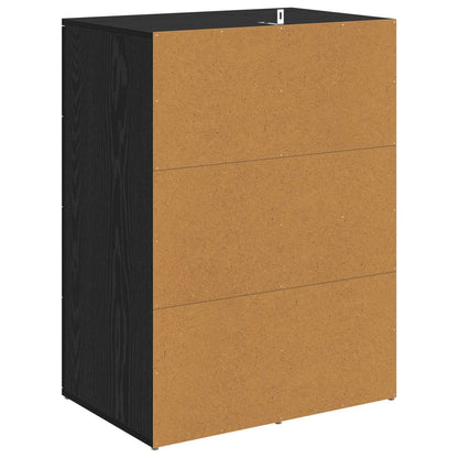 Sideboard with Drawer Black Oak 59 x 39 x 80 cm Engineered Wood