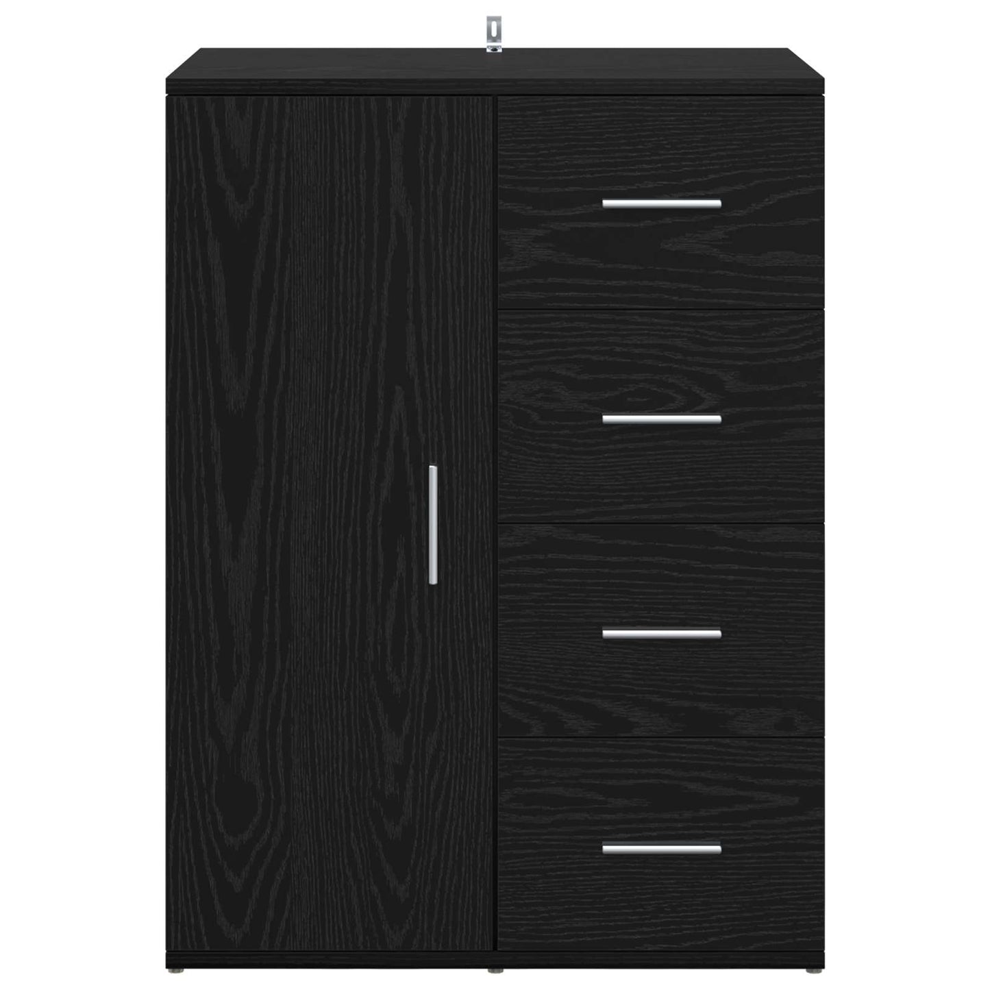 Sideboard with Drawer Black Oak 59 x 39 x 80 cm Engineered Wood