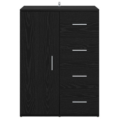 Sideboard with Drawer Black Oak 59 x 39 x 80 cm Engineered Wood