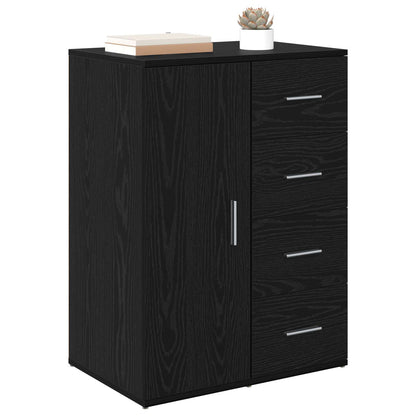 Sideboard with Drawer Black Oak 59 x 39 x 80 cm Engineered Wood