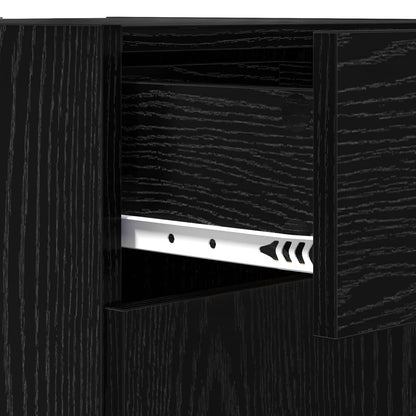 Storage Cabinet Black Oak 40 x 42.5 x 93 cm Engineered Wood