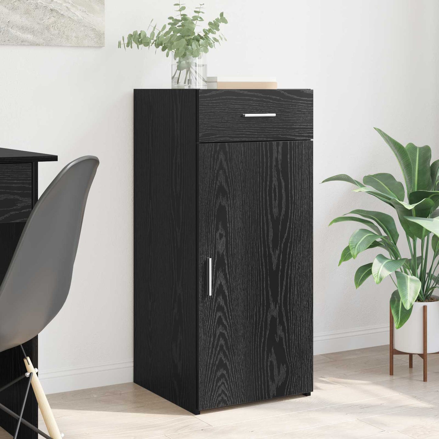 Storage Cabinet Black Oak 40 x 42.5 x 93 cm Engineered Wood