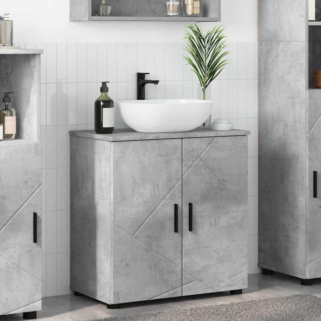 Bathroom Cabinet with Storage Concrete Grey 61 x 35 x 64 cm