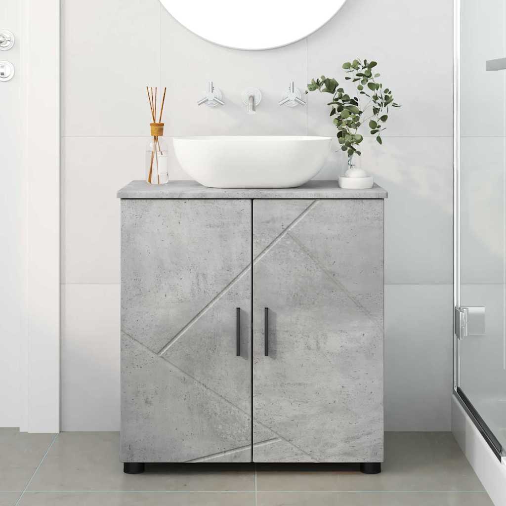 Bathroom Cabinet with Storage Concrete Grey 61 x 35 x 64 cm