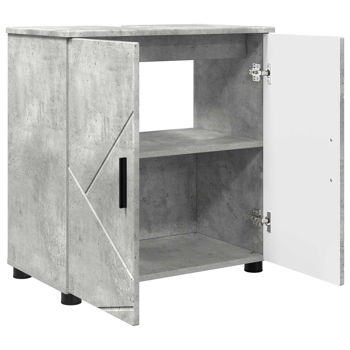 Bathroom Cabinet with Storage Concrete Grey 61 x 35 x 64 cm