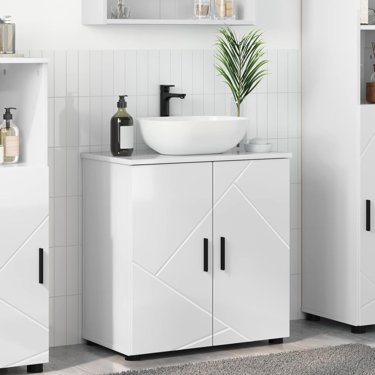 Bathroom Cabinet High Gloss White 61 x 35 x 64 cm