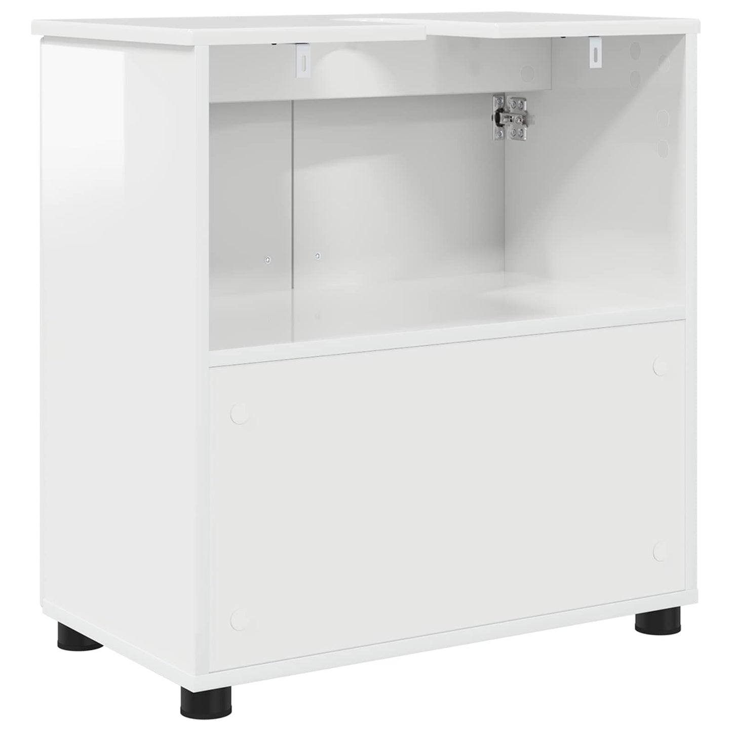 Bathroom Cabinet with Storage High Gloss White 61 x 35 x 64 cm