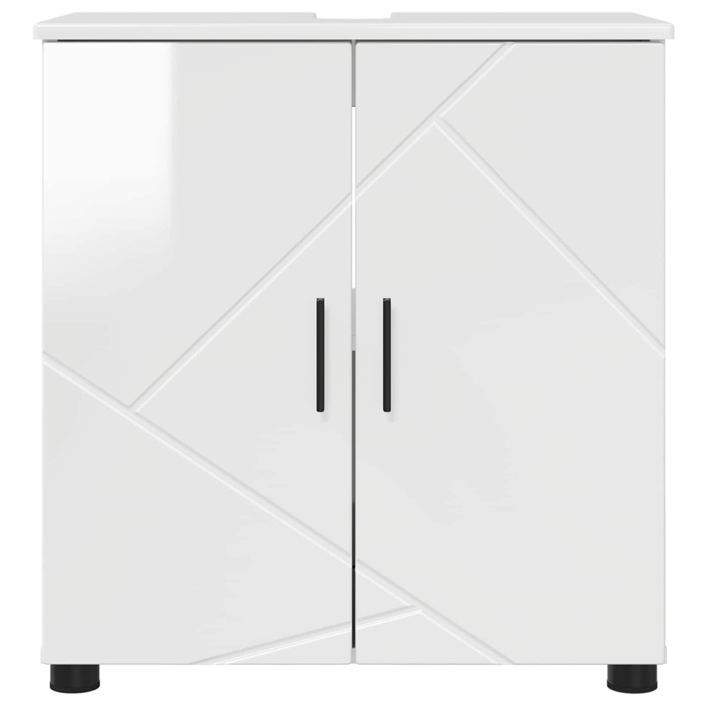 Bathroom Cabinet with Storage High Gloss White 61 x 35 x 64 cm