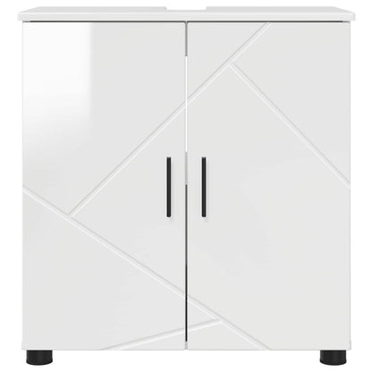 Bathroom Cabinet with Storage High Gloss White 61 x 35 x 64 cm