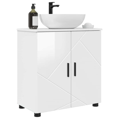Bathroom Cabinet with Storage High Gloss White 61 x 35 x 64 cm