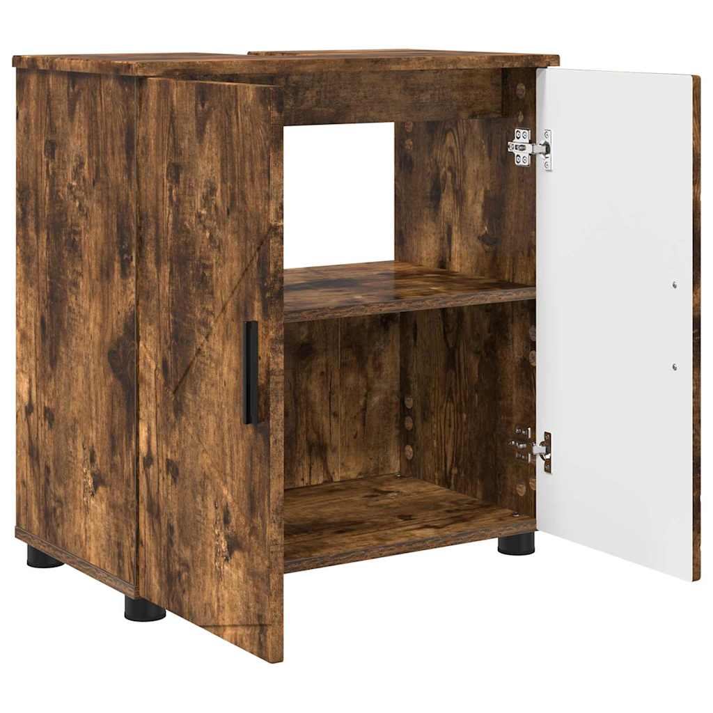 Bathroom Cabinet with Storage Smoked Oak 61 x 35 x 64 cm