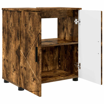 Bathroom Cabinet with Storage Smoked Oak 61 x 35 x 64 cm