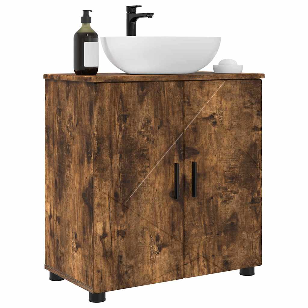 Bathroom Cabinet with Storage Smoked Oak 61 x 35 x 64 cm