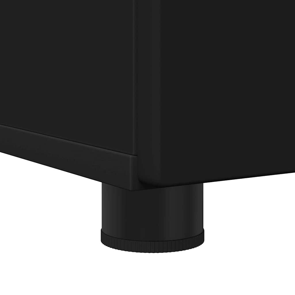 Bathroom Cabinet with Drawer with Door Black 76.5 x 35 x 64 cm