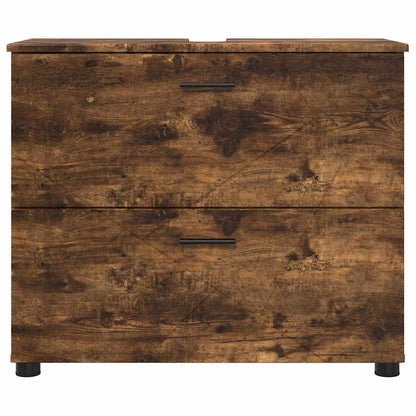 Bathroom Cabinet with Drawer Smoked Oak 76.5 x 35 x 64 cm