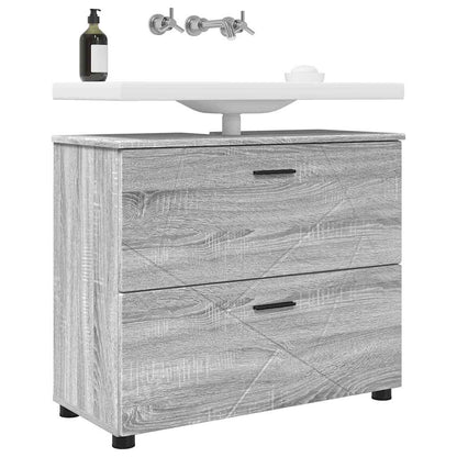 Bathroom Cabinet with Drawer Grey Sonoma 76.5 x 35 x 64 cm