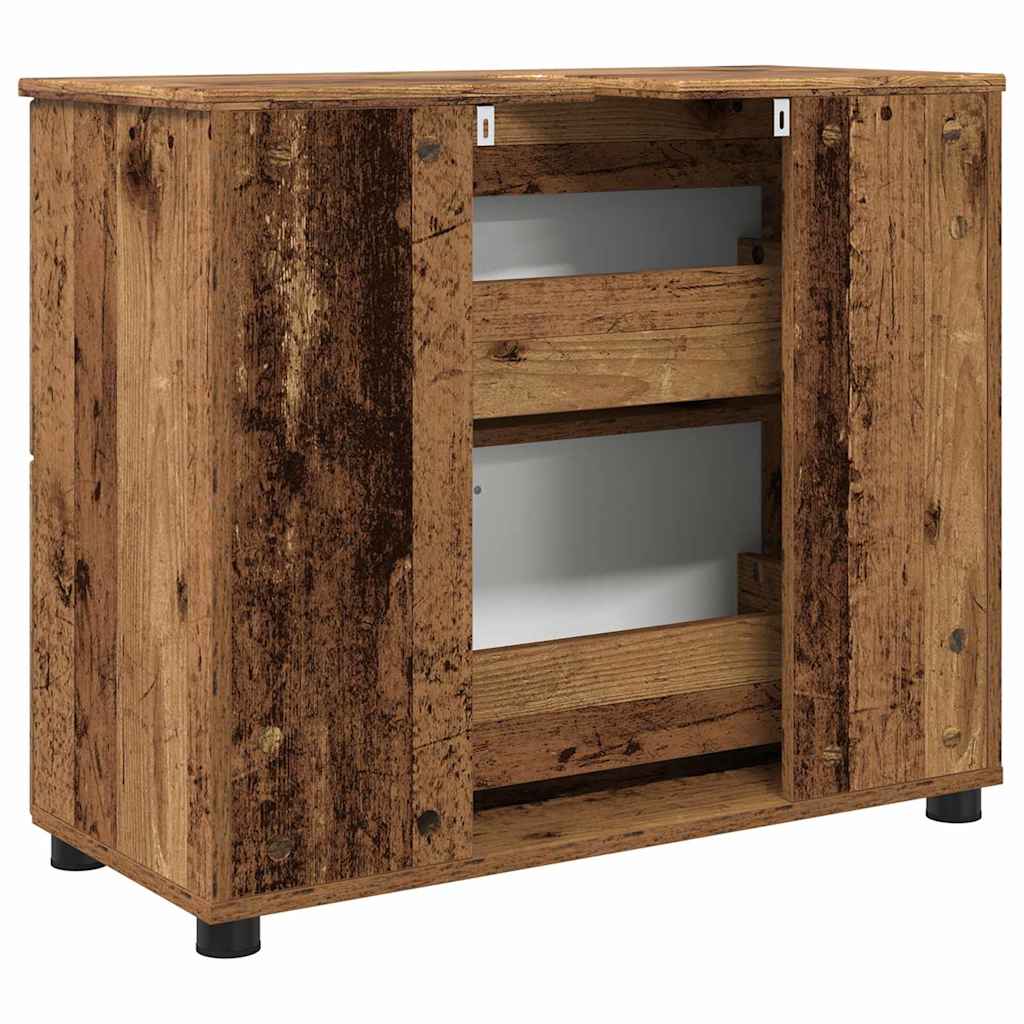 Bathroom Cabinet with Drawer Old Wood 76.5 x 35 x 64 cm