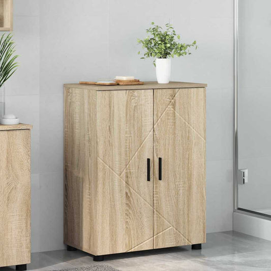 Bathroom Cabinet with Storage Sonoma Oak 60 x 35 x 80 cm