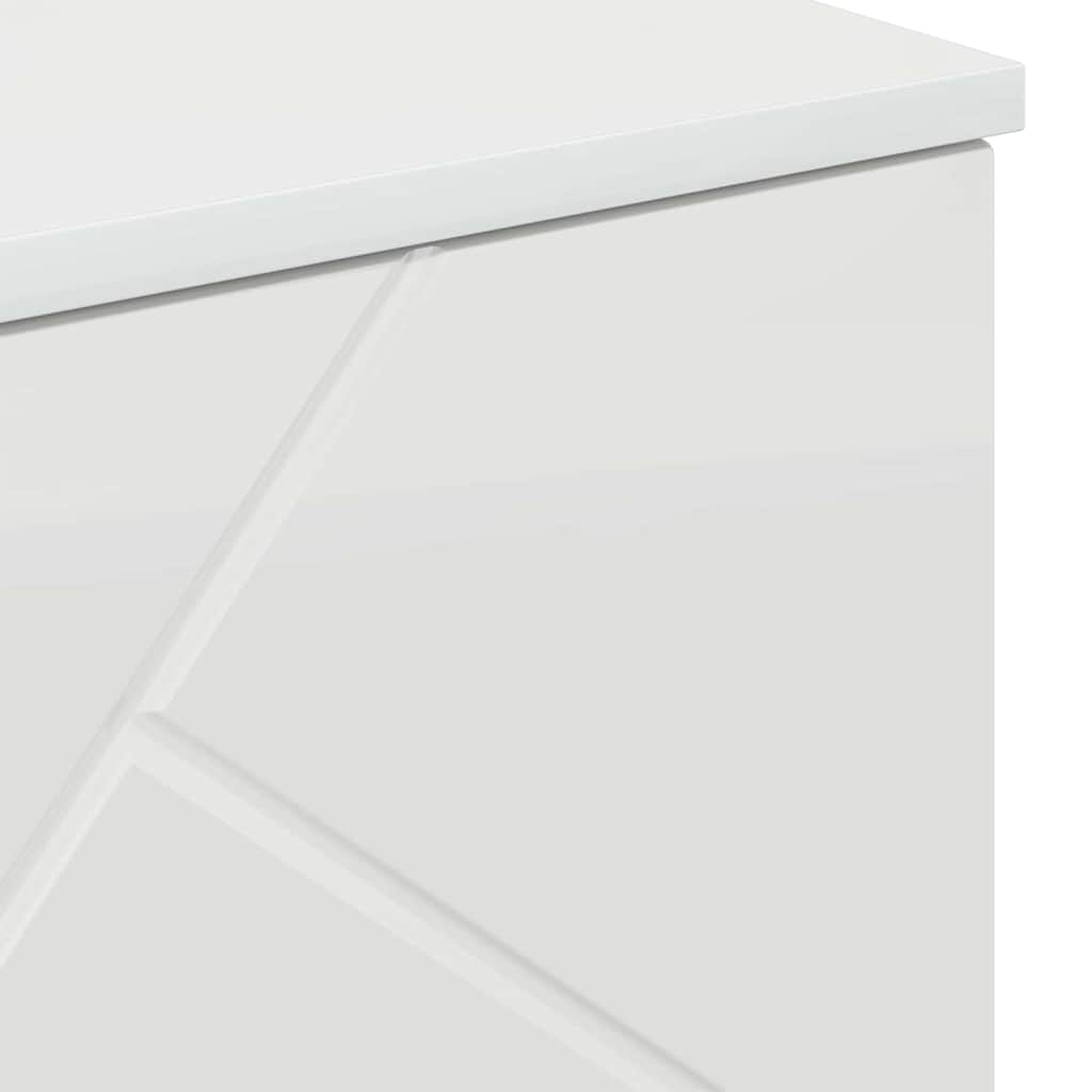 Bathroom Cabinet with Storage High Gloss White 60 x 35 x 80 cm