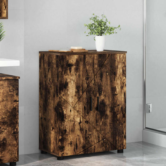 Bathroom Cabinet Smoked Oak 60 x 35 x 80 cm