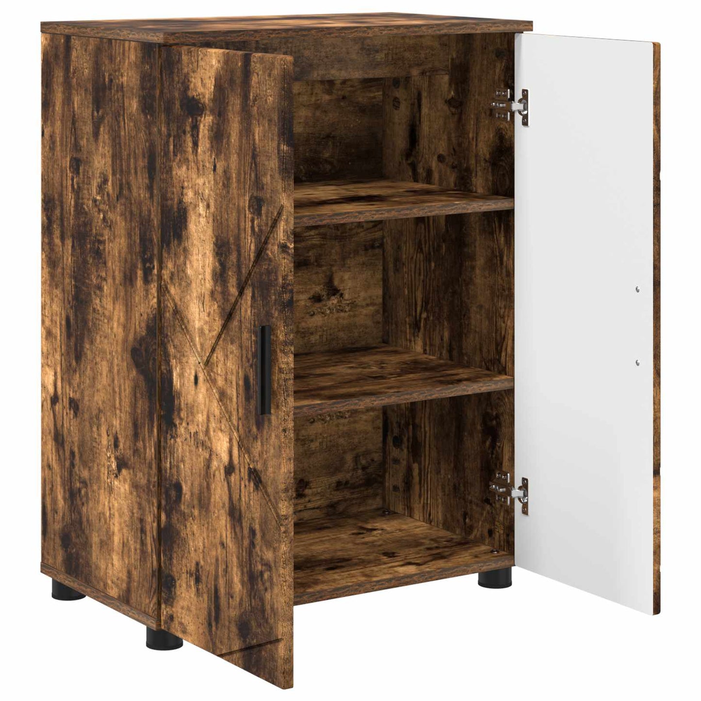 Bathroom Cabinet with Storage Smoked Oak 60 x 35 x 80 cm