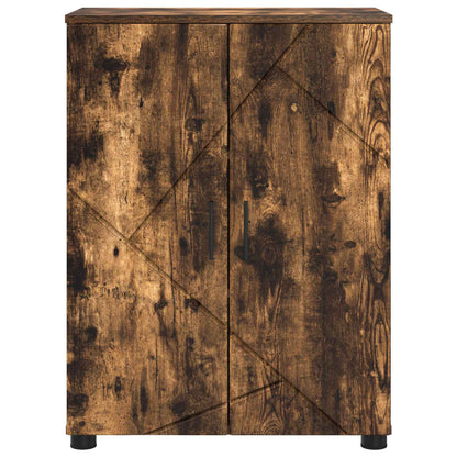 Bathroom Cabinet with Storage Smoked Oak 60 x 35 x 80 cm
