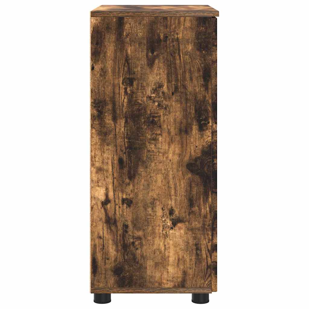 Bathroom Cabinet with Storage Smoked Oak 60 x 35 x 80 cm