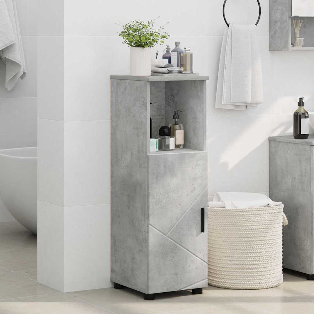 Bathroom Cabinet with Storage Concrete Grey 30 x 35 x 95 cm
