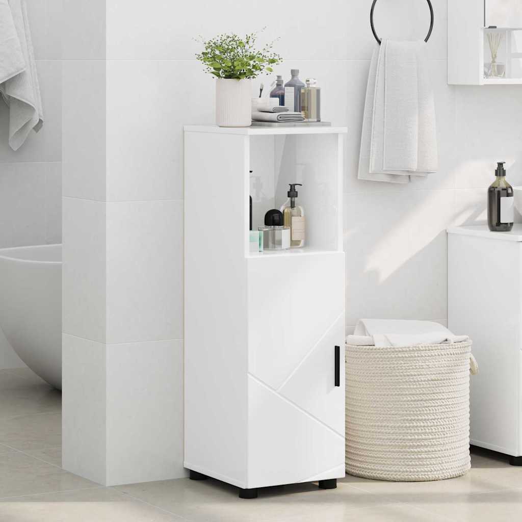 Bathroom Cabinet with Storage High Gloss White 30 x 35 x 95 cm