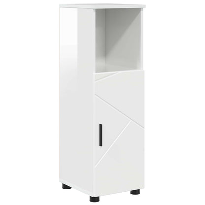 Bathroom Cabinet with Storage High Gloss White 30 x 35 x 95 cm