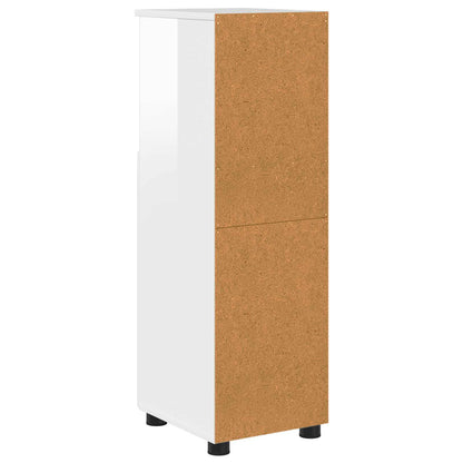 Bathroom Cabinet with Storage High Gloss White 30 x 35 x 95 cm