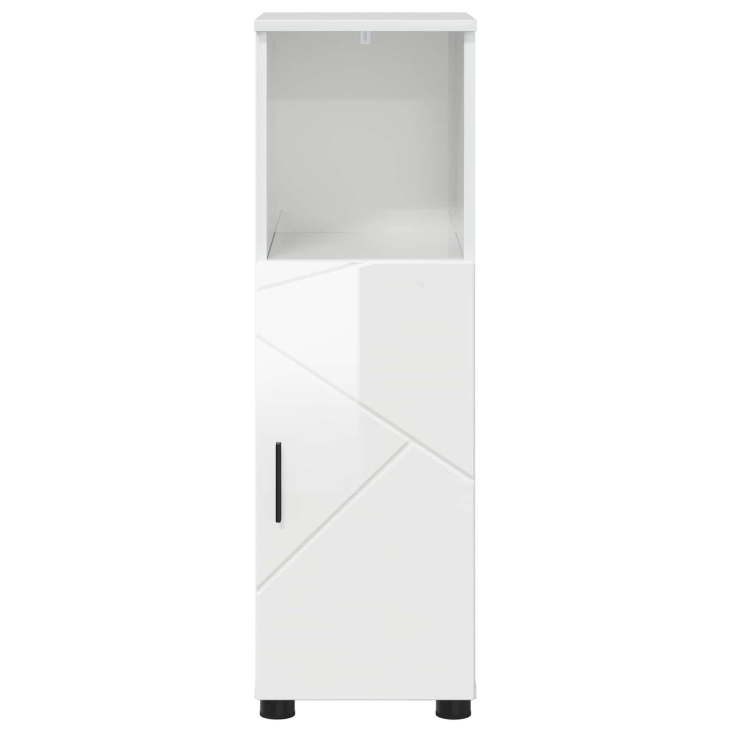 Bathroom Cabinet with Storage High Gloss White 30 x 35 x 95 cm