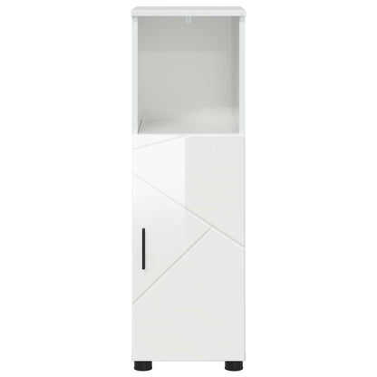 Bathroom Cabinet with Storage High Gloss White 30 x 35 x 95 cm