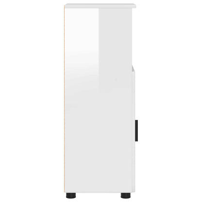 Bathroom Cabinet with Storage High Gloss White 30 x 35 x 95 cm